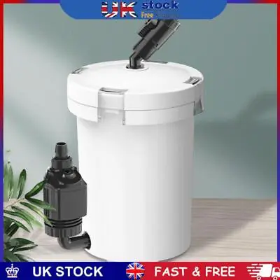 Aquarium Filter Bucket Fish Tank Quiet External Canister W/ Sponge (HW-602) • £16.59