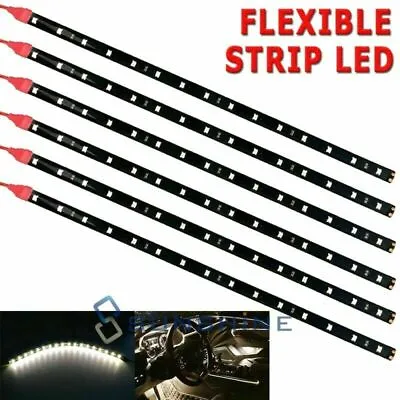 6-18X 12  Waterproof LED Strips 15 LED Motorcycle Car Under Dash Cuttable Lights • $8.99