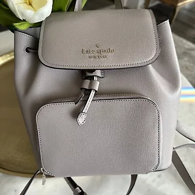 Kate Spade Darcy Refined Grain Leather Women's Flap Backpack - Warm Taupe... • £47.50