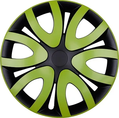Hubcaps Mika Blinds 14 Inch #58 Green Black 4x Premium Design Hub Caps • $172.70