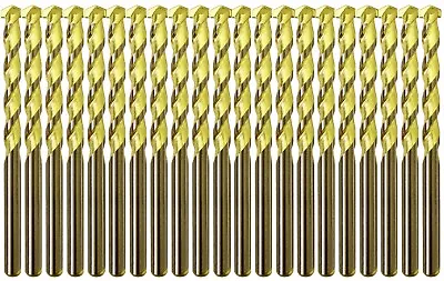 Masonry Drill Bit Set 1/8  Carbide Tip Golden Flute Concrete Drill Bits-20Pcs • $17.99