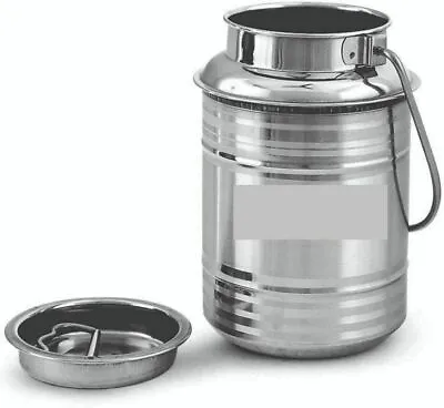 Stainless Steel Beautiful Handmade Design Milk Can Storage Container 3Ltr • £27.56