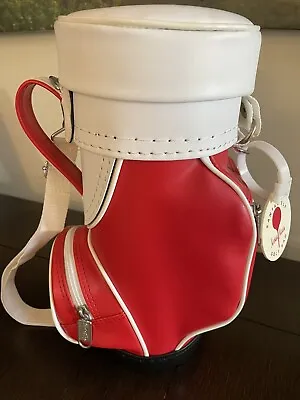 Vintage Dura Bag Red Mini 12  Golf Bag Novelty Cooler With Cover Neiman Marcus • $102.77