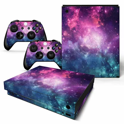 Galaxy Nebula Space Vinyl Decal Cover Skin Sticker For XBOX ONE X Console 2PADS • $11.24