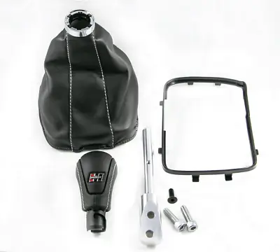 97-02 F-Body 5/6 Speed Leather Shifter Boot & Knob Conversion Kit Silver Hurst • $246.19