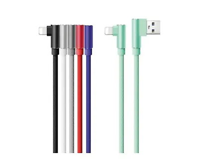 Heavy Duty Right Angle 90 Degree USB Charger Cable Data Lead For Apple Iphones • £3.49