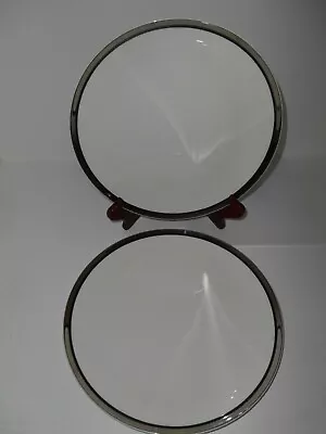 4 MIKASA China Solitude Platinum & Black Bone China Dinner Plates • $34.99