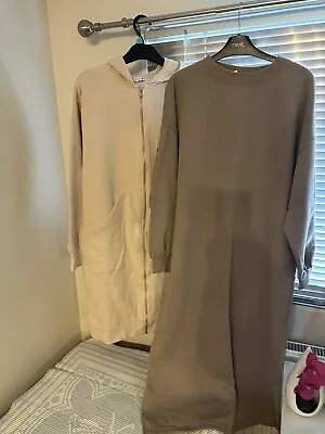 *BUNDLE* ZARA H&M Dress/Jacket (L) Beige/Cream Sweater Zip Up Oversized Jumper • £4.99