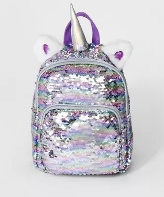 Cat & Jack Unicorn Mini Backpack Sequin Brand New 2 Pockets Girls • $14.50