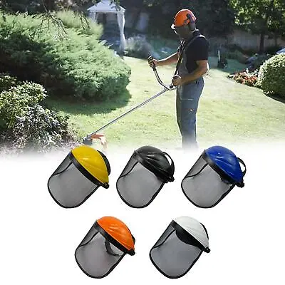 Chainsaw Trimming Full Face Shield Protector Steel Mesh Visor For Gardening • £10.54
