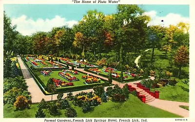 $8.05 • Buy Vintage Postcard 1920's The Home Of Pluto Water Formal Gardens French Lick IND