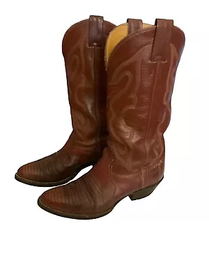 Nocona Cowboy Boots Mens Lizard Western US 14  Shaft 2  Heel Size 8D Resoled VTG • $69.99