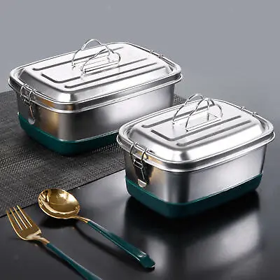 £14.84 • Buy Steel Bento Lunch Box Adults Container Metal Large Capacity For Camping
