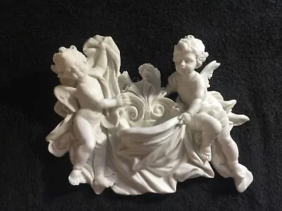Vintage Sculpture A. Santini Cherubs With Plant Basin Allegory Of Birth Italy • $45.99