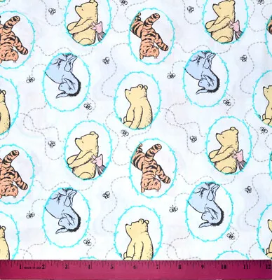 Classic Pooh Fabric - HALF YARD - 100% Cotton Winnie The Pooh Tigger Eeyore Baby • $18.98