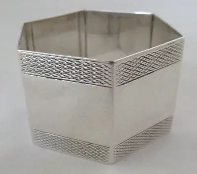 Solid Silver - HEXAGONAL NAPKIN RING  Hallmarked:- BIRMINGHAM 1929 - No Initials • £30