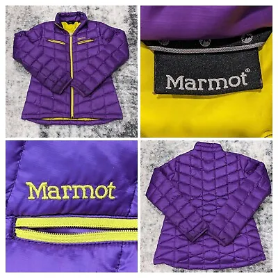 Marmot Mens Medium M Purple Full Zip Winter Down Puffer Jacket Coat Lightweight • $79.99