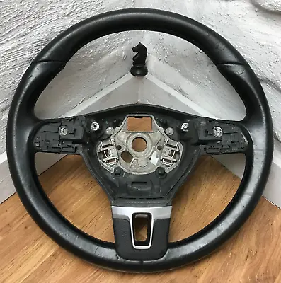Genuine VW Black Leather Steering Wheel For T5.1 Transporter With DSG MFSW. 15B • $136.95