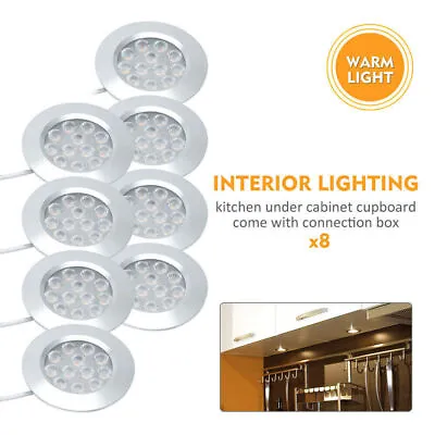 8x Interior Light Kit LED Ceiling Warm White Lamps 3000K For Car Van Cabinet • $42.39