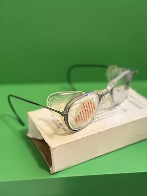 Vintage WILLSON Foldable Metal Frame Safety Glasses With Side Shields Steampunk • $22.50