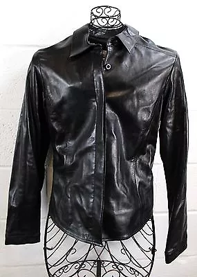 $49.99 • Buy VAKKO New York Black Soft Lamb Leather Sleek Button Jacket L