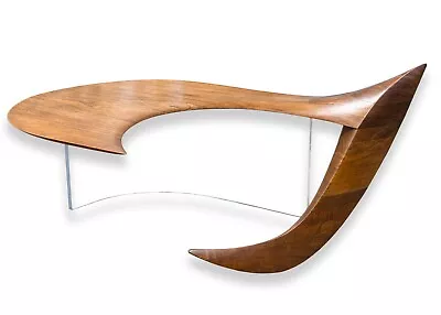 Michael Coffey Signed Pegasus Contemporary Modern Wood And Lucite Coffee Table • $22000