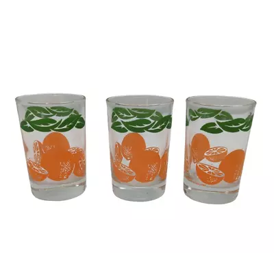 Anchor Hocking Vintage Orange Juice Glasses 1987 Set Of 3 Small Drinking • $11.99