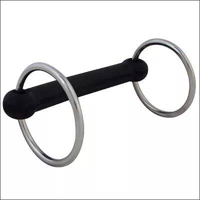 86AI Hilason Stainless Steel Rings Flexible Rubber 5-1/4  Mullen Mouth Horse Bit • $25.95