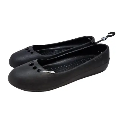 NEW Crocs 7 Black Ballet Flat Waterproof Classic Round Toe Kandee Beach • £38.55
