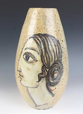 Vintage Large Alfaraz Spain Art Pottery Woman Vase Mid-Century Modern Ceramic • $470.25