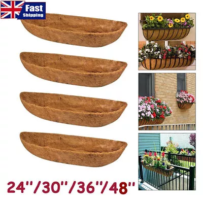 24-48'' Trough Coco Liner Planting Flower Wall Hanging Basket Planter Window Box • £10.89