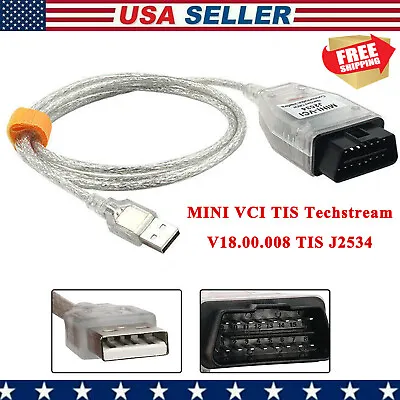 MINI VCI TIS Techstream V18.00.008 TIS J2534 For Toyota Inspection Cable 2023 • $26.99