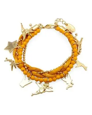 Disney Couture Gold Plated Yellow Silk Fairy Girls Bracelet  • £30
