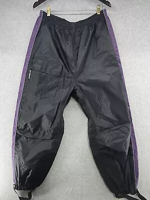 Xelement Men's XL Motorcycle Nylon Pants Black Purple Protective Riding Gear • $18.88