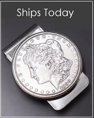 Replica Vintage Coin Money Clip - MORGAN SILVER DOLLAR W/ Mirror Stainless Clip • $16.99