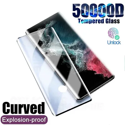 Screen Protector Curved 3D For Samsung S24 S23 Ultra S22 S21 Tempered Glass Film • £2.69