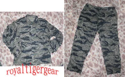 Vietnam Tiger Stripe Camo Fatigues Shirt Pants - Tadpole Dense - Exposed Button • $106.99