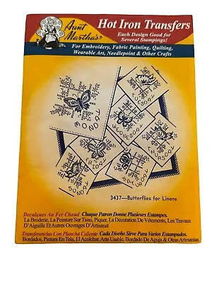 Aunt Marthas Butterfly Hot Iron Transfers Patterns Embroidery Quilting 3437 • $3.99