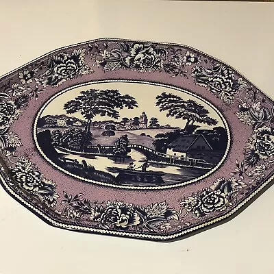 Vintage Daher Blue Willow Aluminum Platter • $15