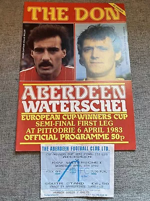 Aberdeen ECWC 83 40th Anniversary Aberdeen Vs Waterschei Programme & Ticket • £50