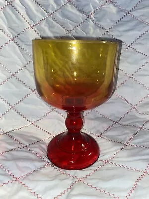 Vintage Indiana Glass Wildfire Goblet Chalice 8” With Box Decorated Glass Flash • $44.95