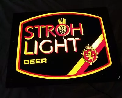 VINTAGE 1980s Everbrite Stroh Light Beer Faux Neon Plastic Sign Stroh's Brewing • $20