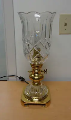 Waterford Lismore Fine Cut Crystal 16  Table Lamp With Solid Brass Footed Base • $399.99