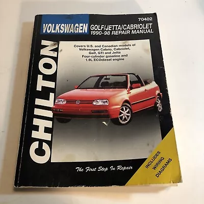 1990-1999 Volkswagen VW Golf Jetta Cabriolet Chilton Repair Service Manual 70402 • $12.70