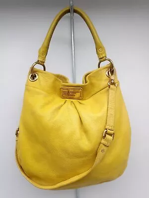 Marc By Marc Jacobs Classic Q Hillier Yellow PebbleLeather Satchel Handbag Purse • $26