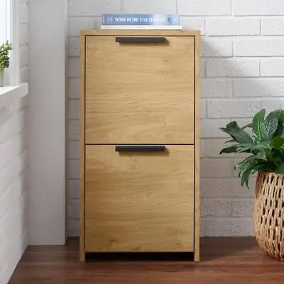 2 Drawer Vertical File Cabinet Storage 15.6  W X 30  H Light Oak Brown With Lock • $112.50