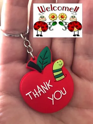 Great Teacher Thank You Gift Apple Caterpillar Keyring 25w • $4.49