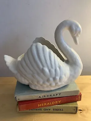 Dartmouth Pottery Devon White  Swan Planter Vase Vintage Small  18 Cm • £10