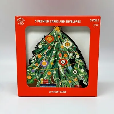 £7.99 • Buy CHRISTMAS CARD Luxury 3D 12 Days Of Christmas Tree Pop-out Windows  (5 Pack) New