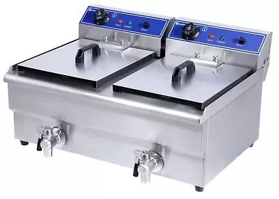 Quantum CE ® Chip Fryer 13 Litre Twin Table Top Electric With Tap TF13WT • £189.99